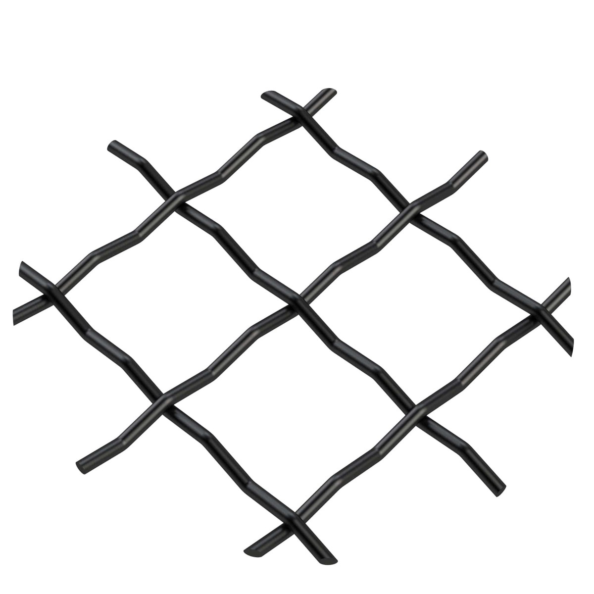 .75″ Pressed Single Diamond Decorative Grille – Flat Black, 36″ W x 24″ L Sheet