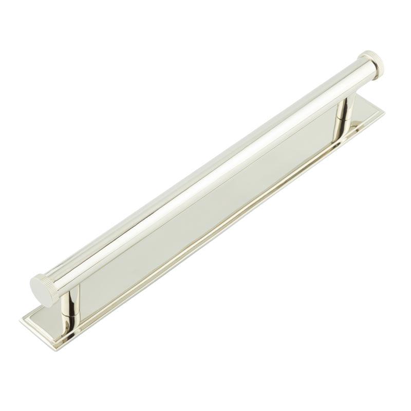 Frelan - Hoxton Thaxted Cabinet Handles 224mm Ctrs Stepped Backplate Polished Nickel