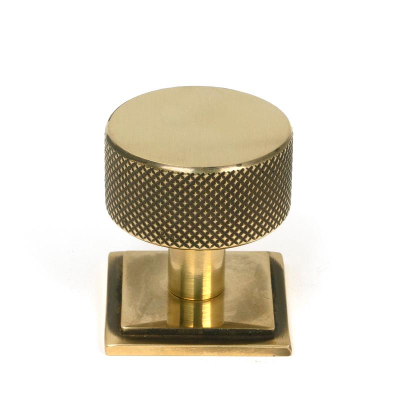 From The Anvil - Aged Brass Brompton Cabinet Knob - 32mm (Square)