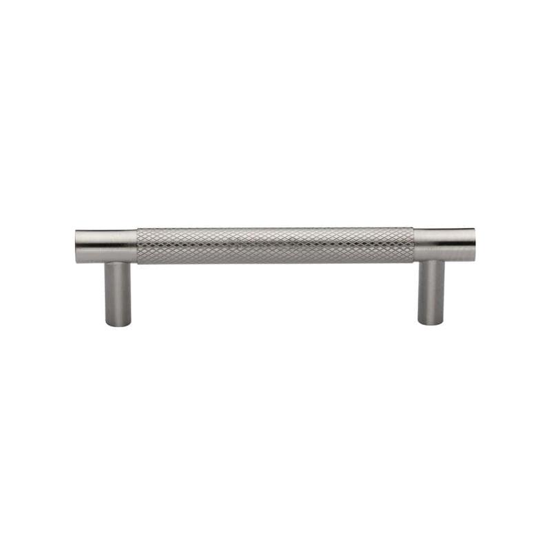 Heritage Brass - Cabinet Pull Partial Knurled Design 96mm CTC Satin Nickel Finish