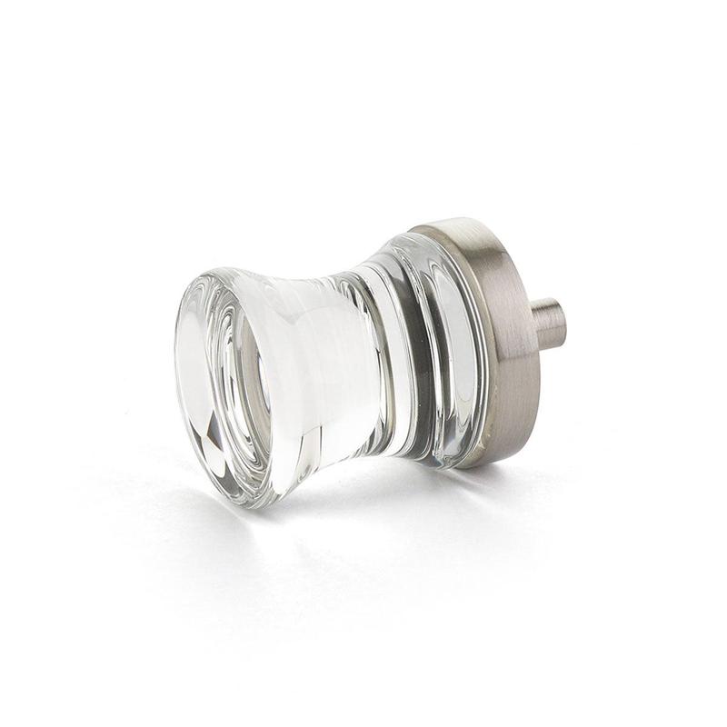 Schaub Knob, Concave Glass, Satin Nickel, 1.125" dia 76-15