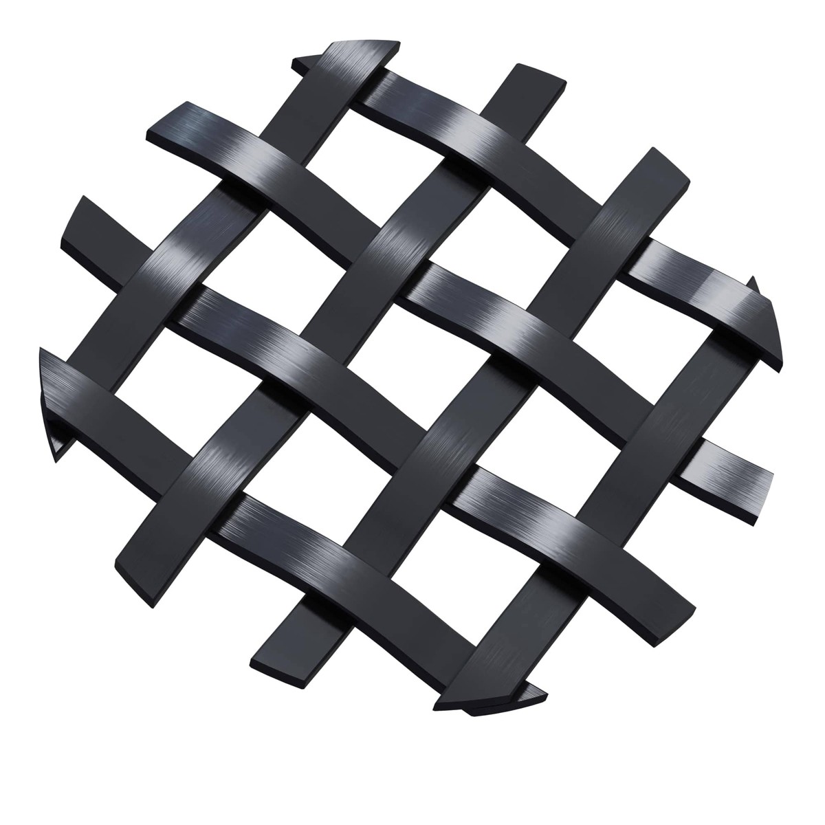 .375” Single Flat Diamond Decorative Grille – Flat Black, 36”W x 48”L Sheet