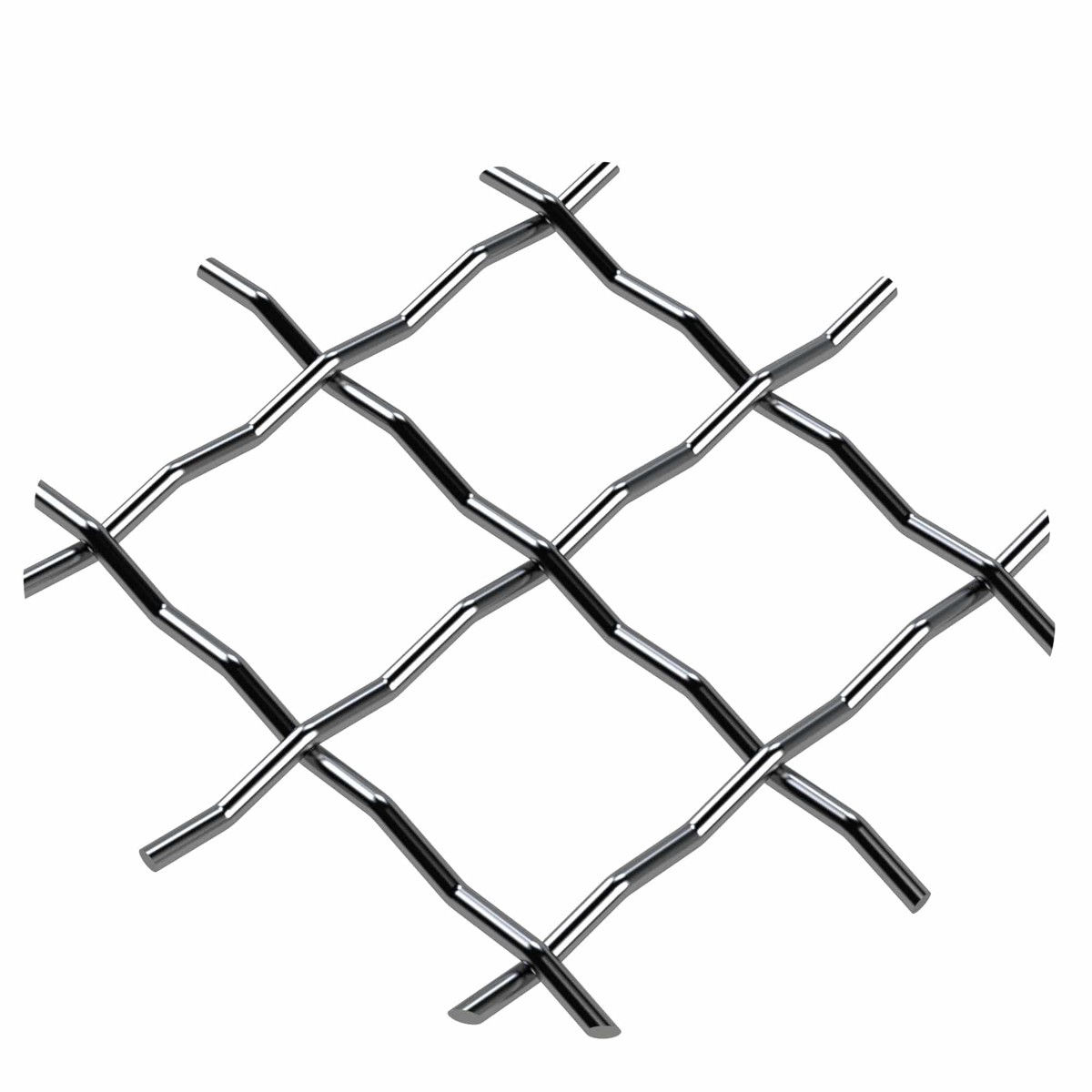 .75″ Pressed Single Diamond Decorative Grille – Satin Nickel, 18″ W x 48″ L Sheet