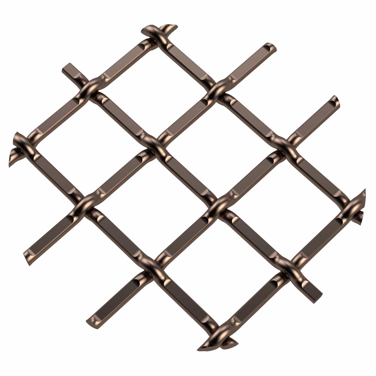 .5″ Round Single Diamond Decorative Grille – Antique Brass, 36″ W x 24″ L Sheet