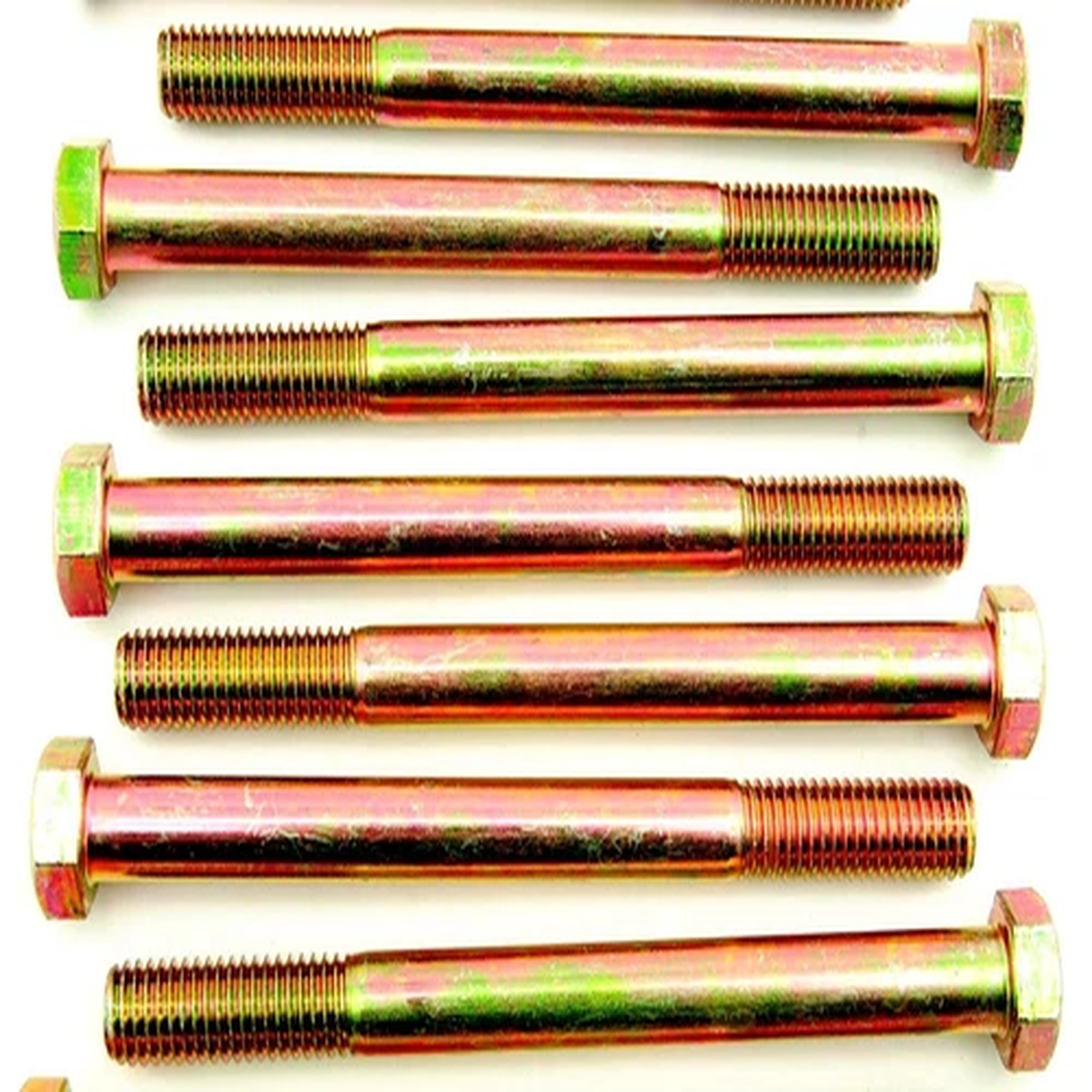 (10) Hex Head 5/8-11 x 7″ Grade 8 Bolts Yellow Zinc Cap Screws