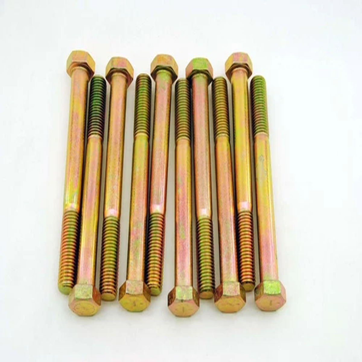 (6) Grade 8 Hex Head 3/4-10 x 7 Cap Screws Bolts Coarse Yellow Zinc