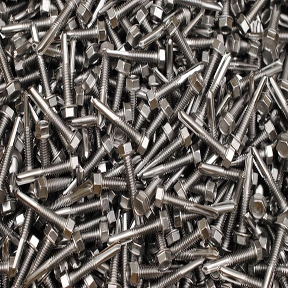 (250) Tek 5 Stainless Steel 12-24 x 1-1/4 Hex Washer Head Self-Drilling HD Screw