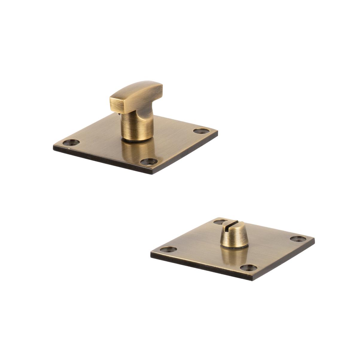 Square Turn & Release - Low Profile - Aged Brass