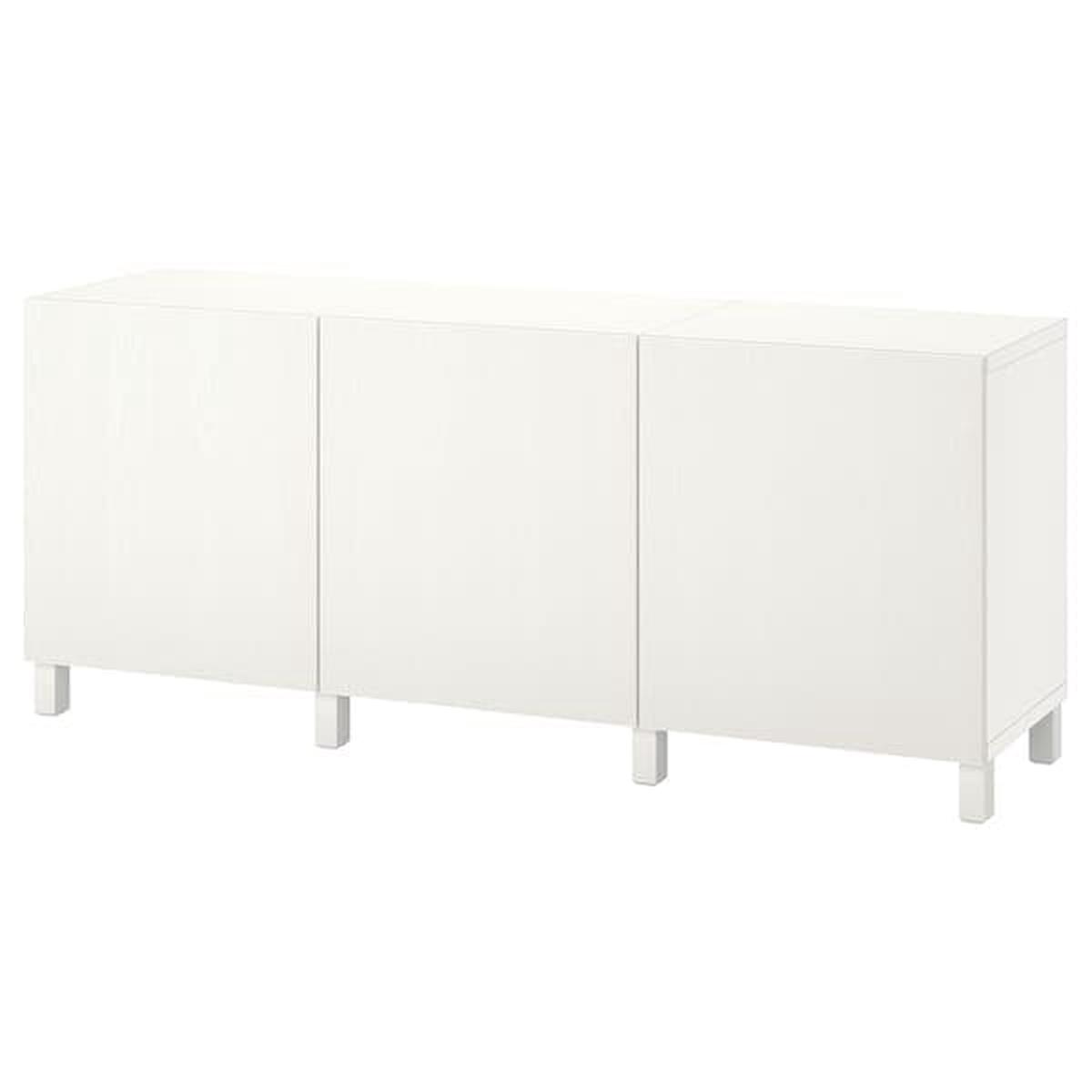 BEST storage combination with doors, white/Timmerviken/Stubbarp white, 180x42x74 cm